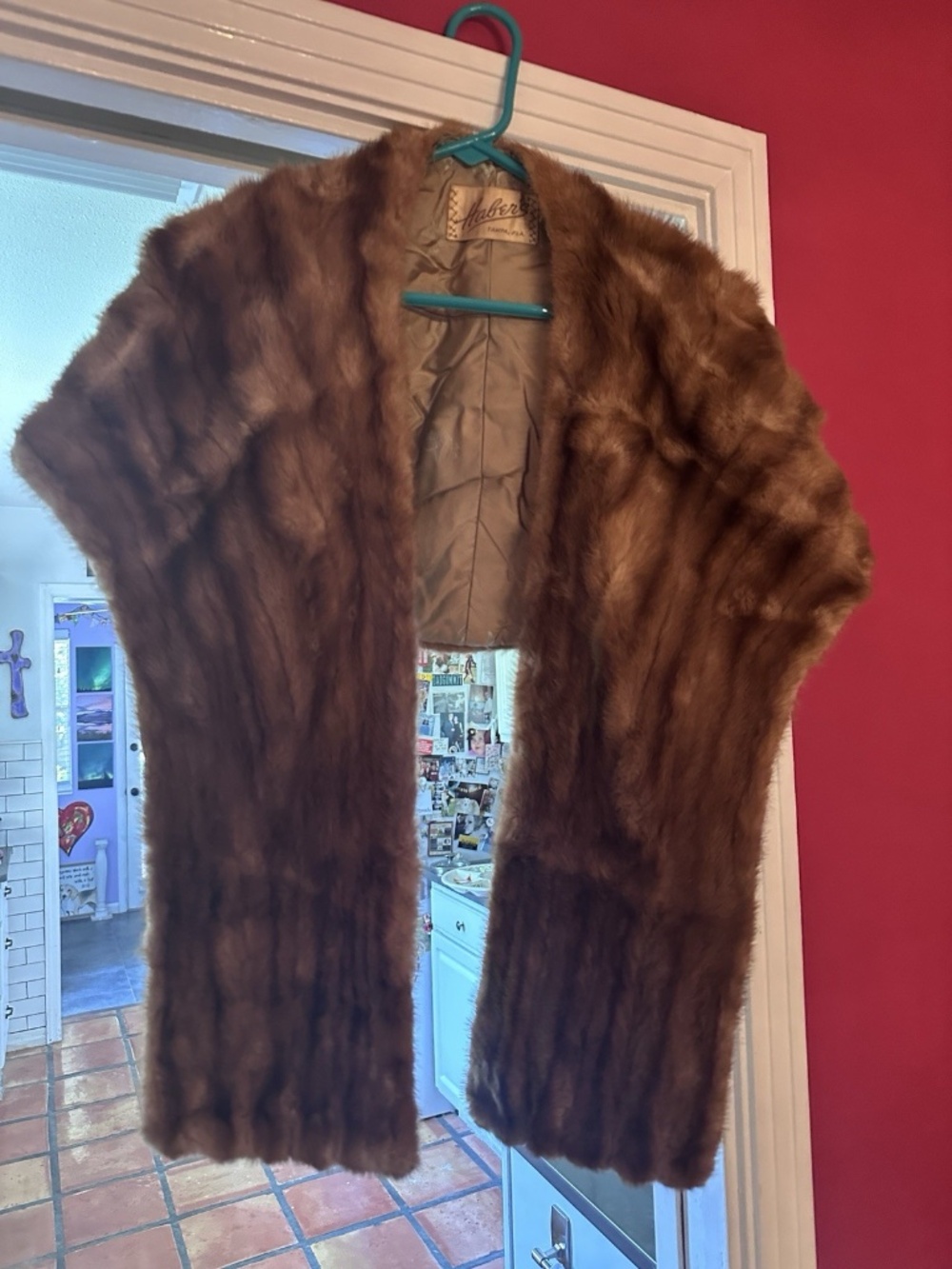 Vintage 1950s Genuine Mink Fur Stole Wrap